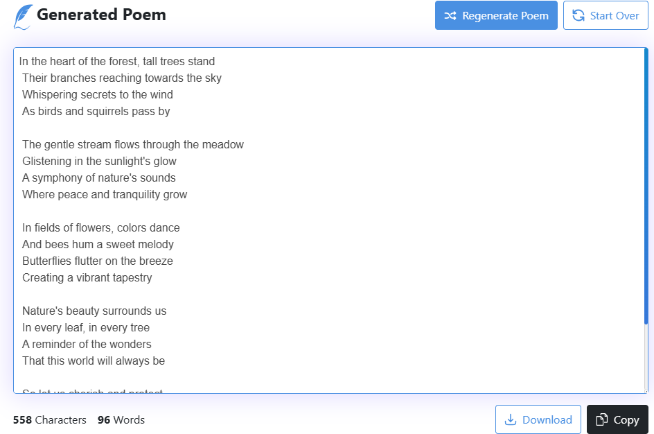 AI generated Poem