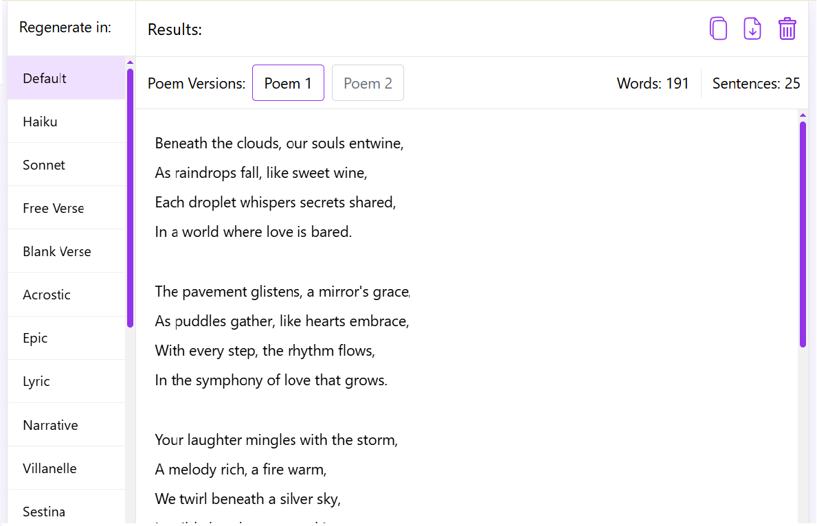 AI generated poem